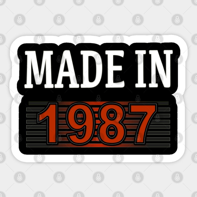 Made in 1987 Sticker by Yous Sef